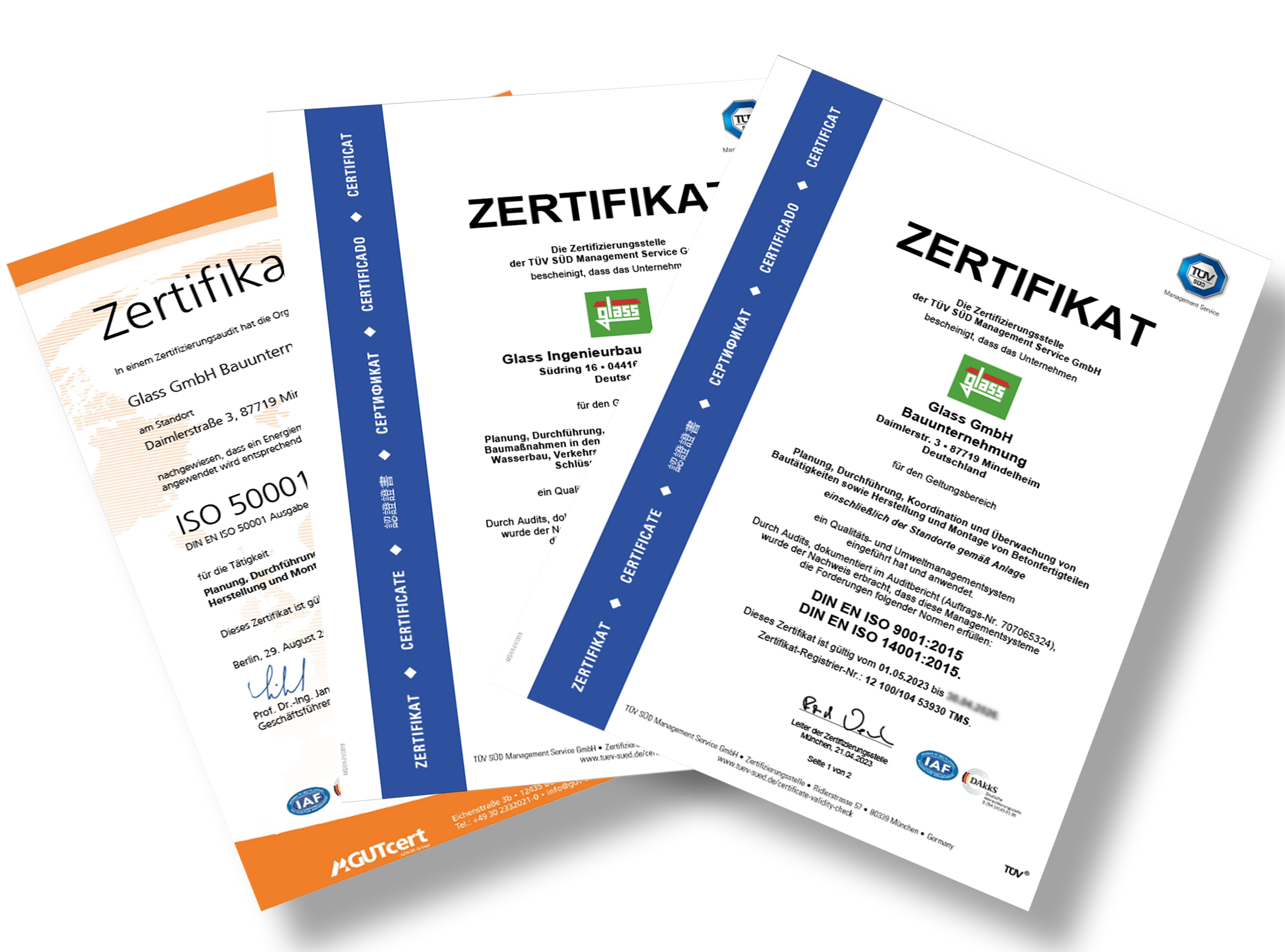 Glass Bau Zertifikate